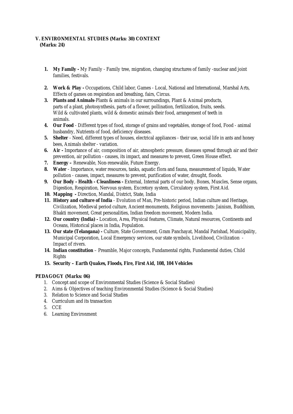 TS TET Syllabus 2024 for Paper 1 (Telugu) - Page 5
