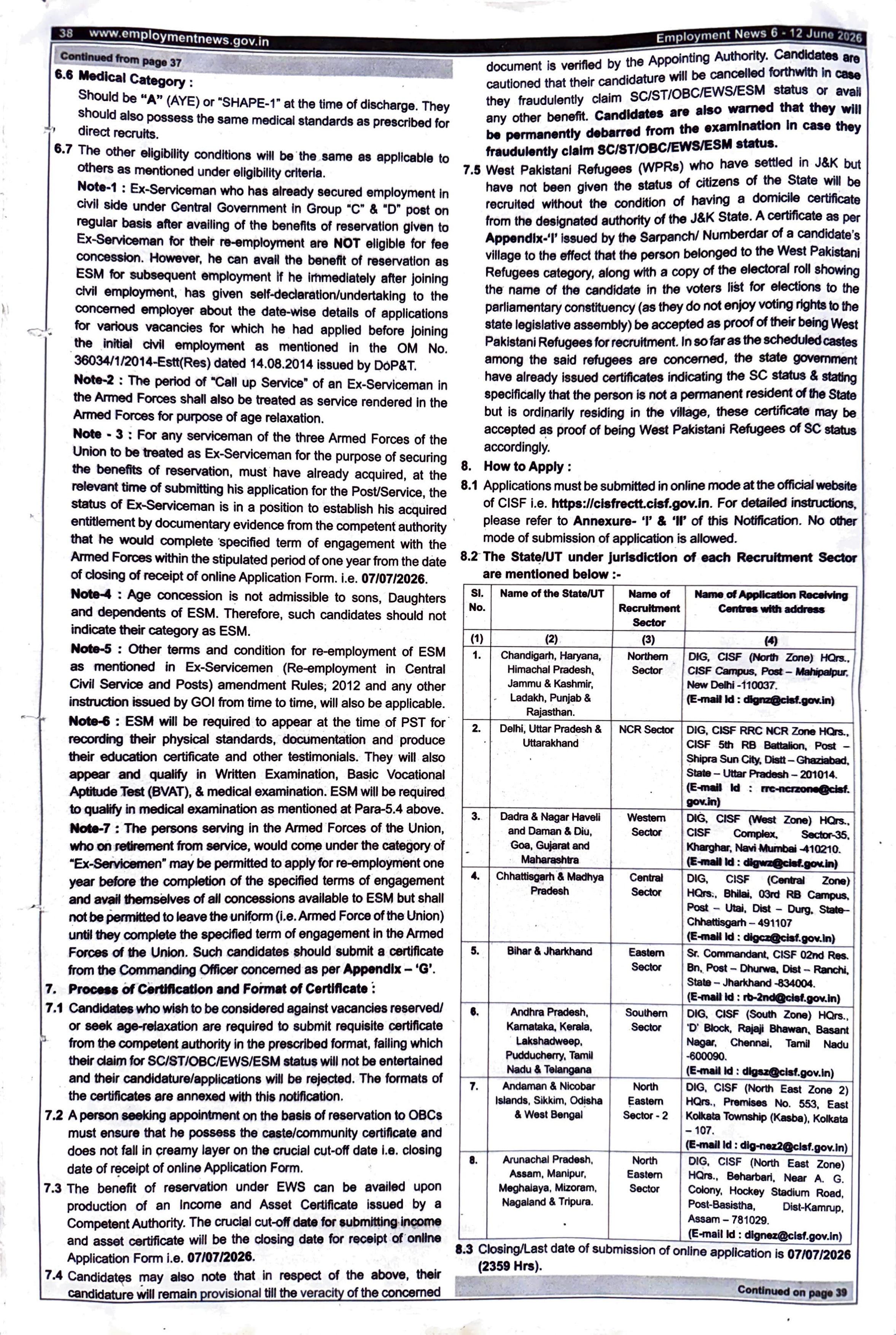 CISF Recruitment 2026 for 24 ASI Paramedical Staff (Pharmacist/X-Ray/Lab Technician) - Page 3