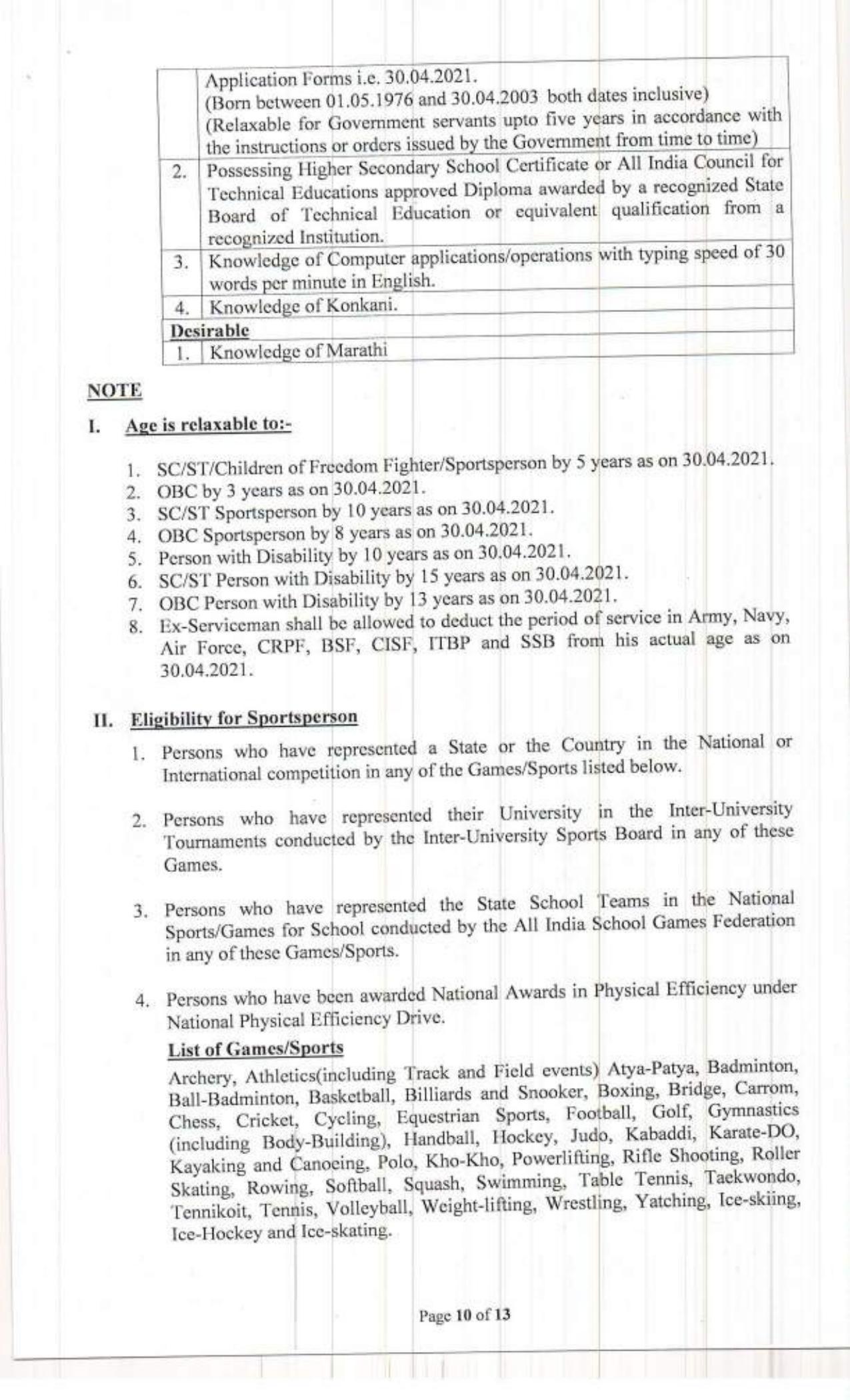 Goa Police SI Recruitment - Page 5