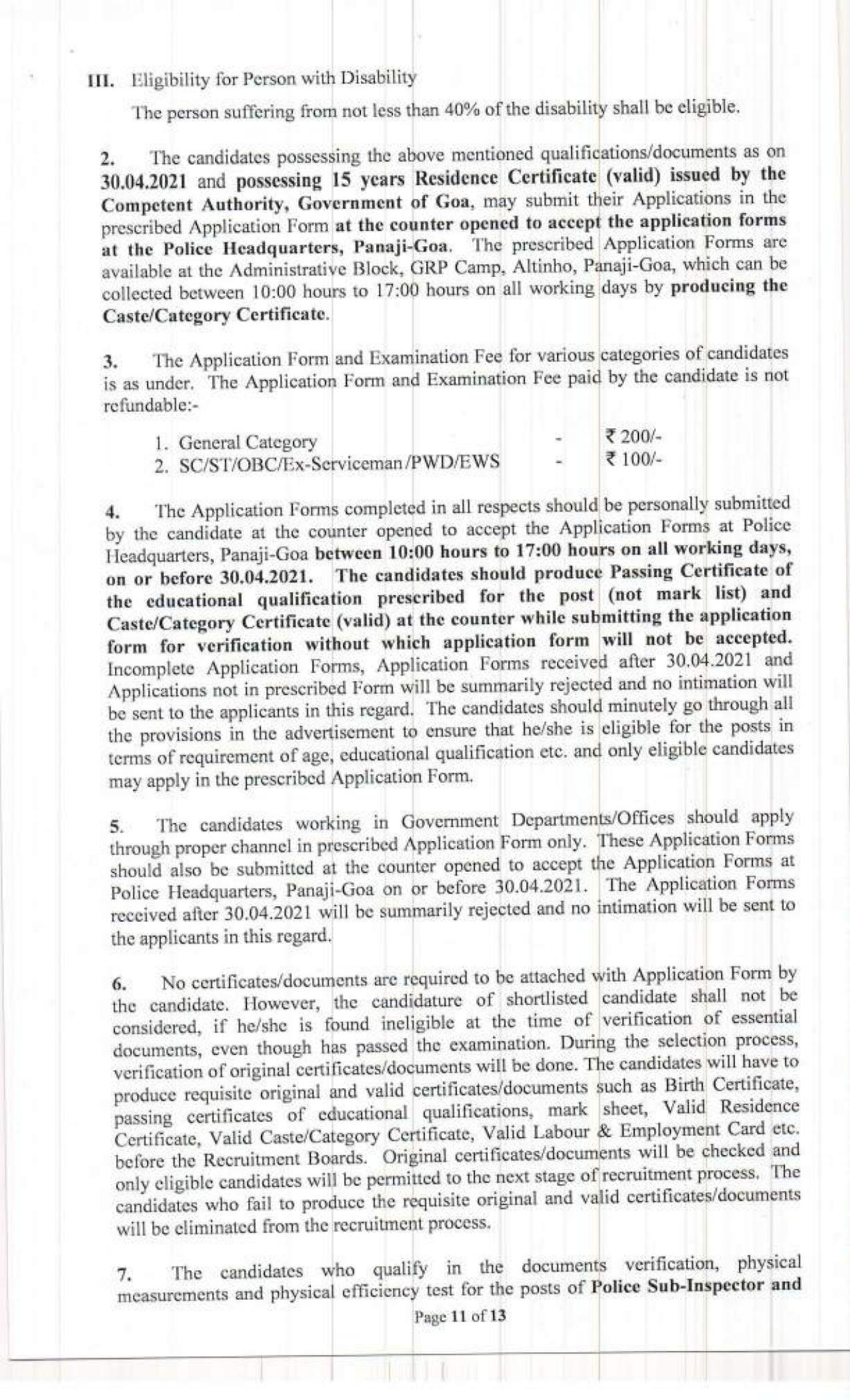 Goa Police SI Recruitment - Page 6