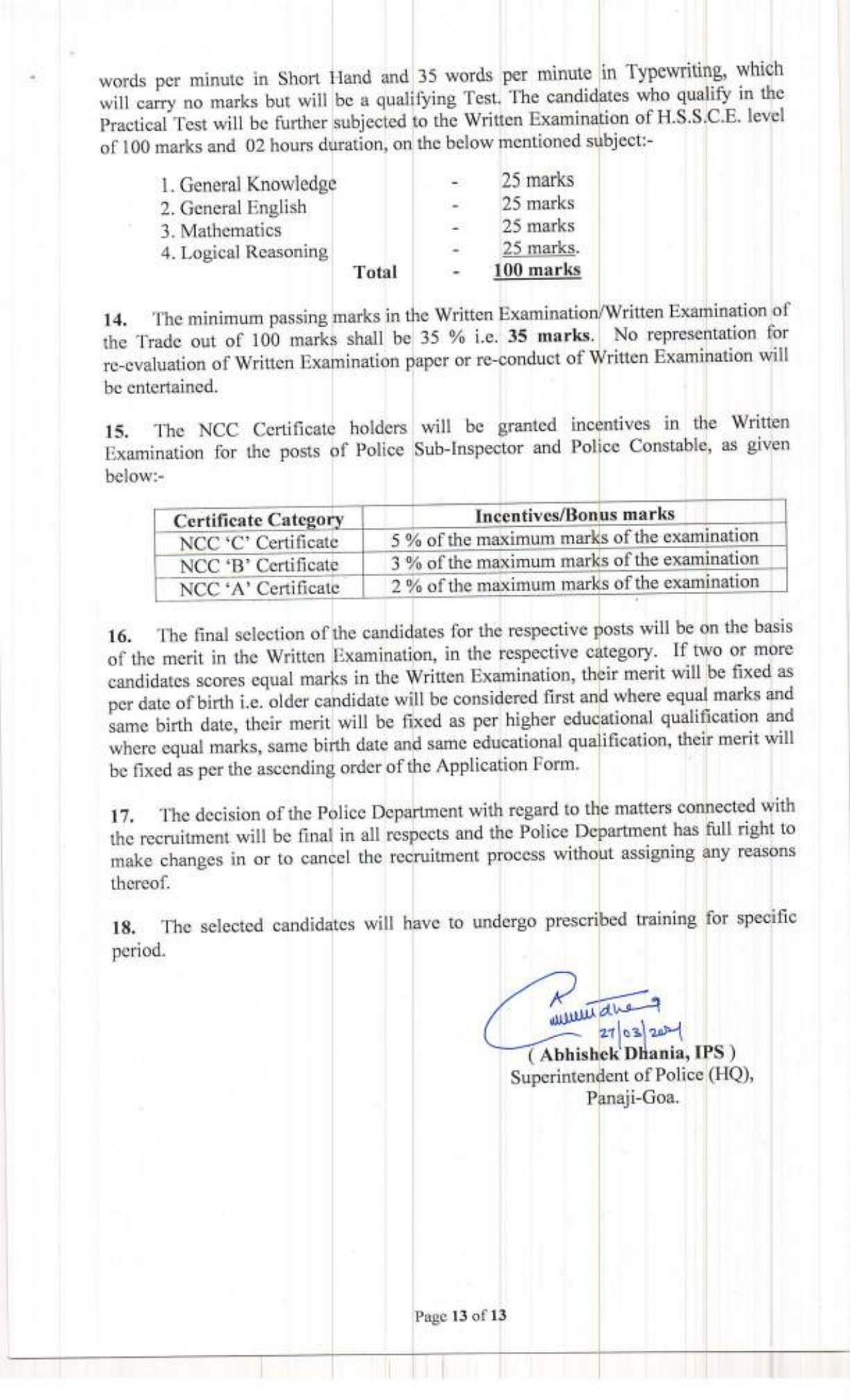 Goa Police SI Recruitment - Page 13