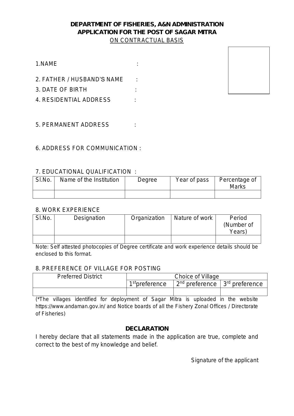 Zonal Fisheries Office Car Nicobar Invites Application for 17 Sagar Mitra Recruitment 2022 - Page 4