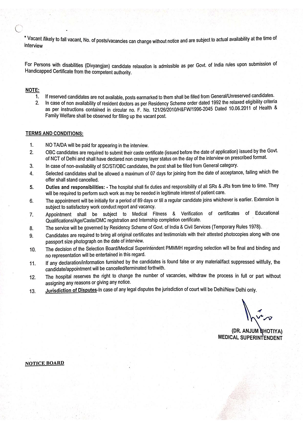 Pt Madan Mohan Malaviya Hospital (MMMH) Senior Resident Recruitment 2024 - Page 1
