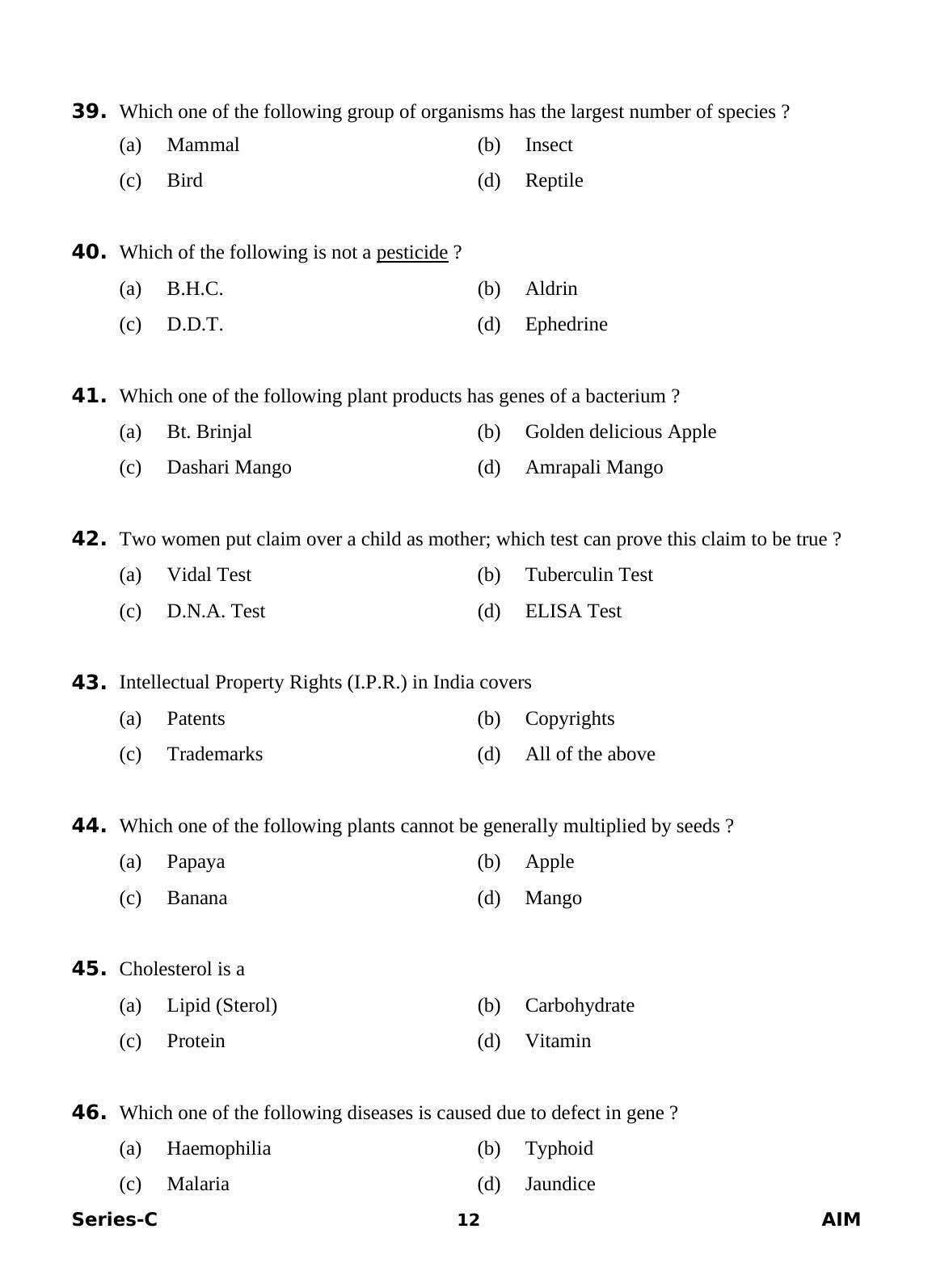Delhi High Court Junior Judicial Assistant General Studies Previous Question Paper - Page 19