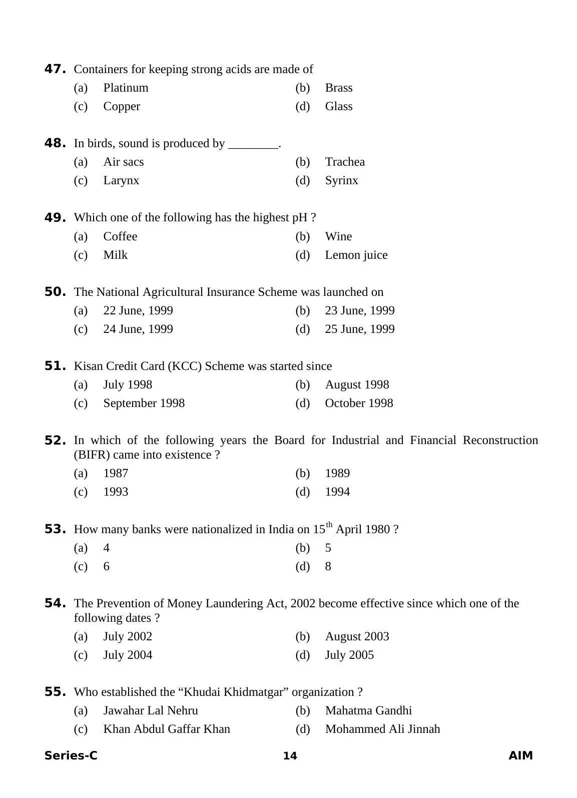 Delhi High Court Junior Judicial Assistant General Studies Previous Question Paper - Page 33