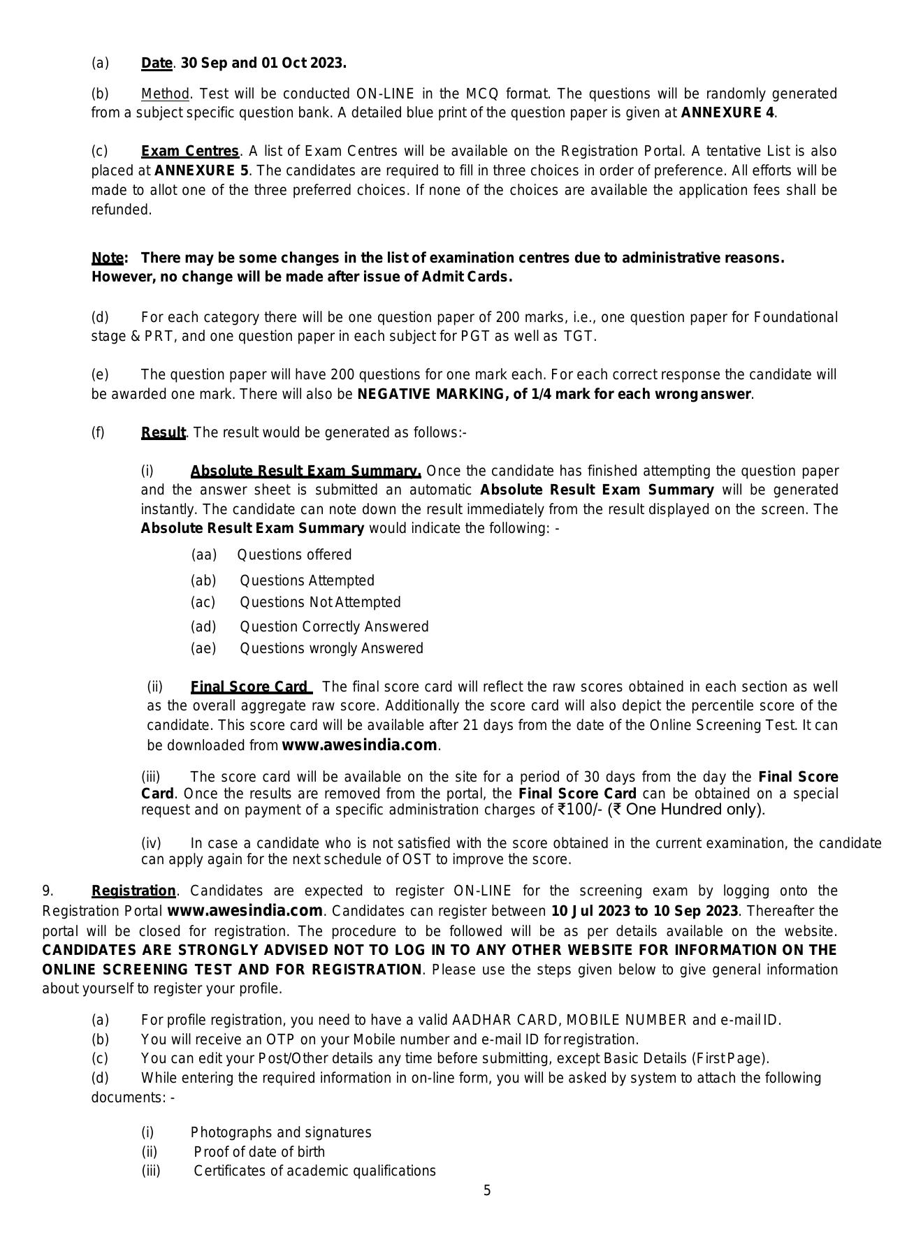 AWES PGT, TGT, PRT Recruitment 2023 - Page 20