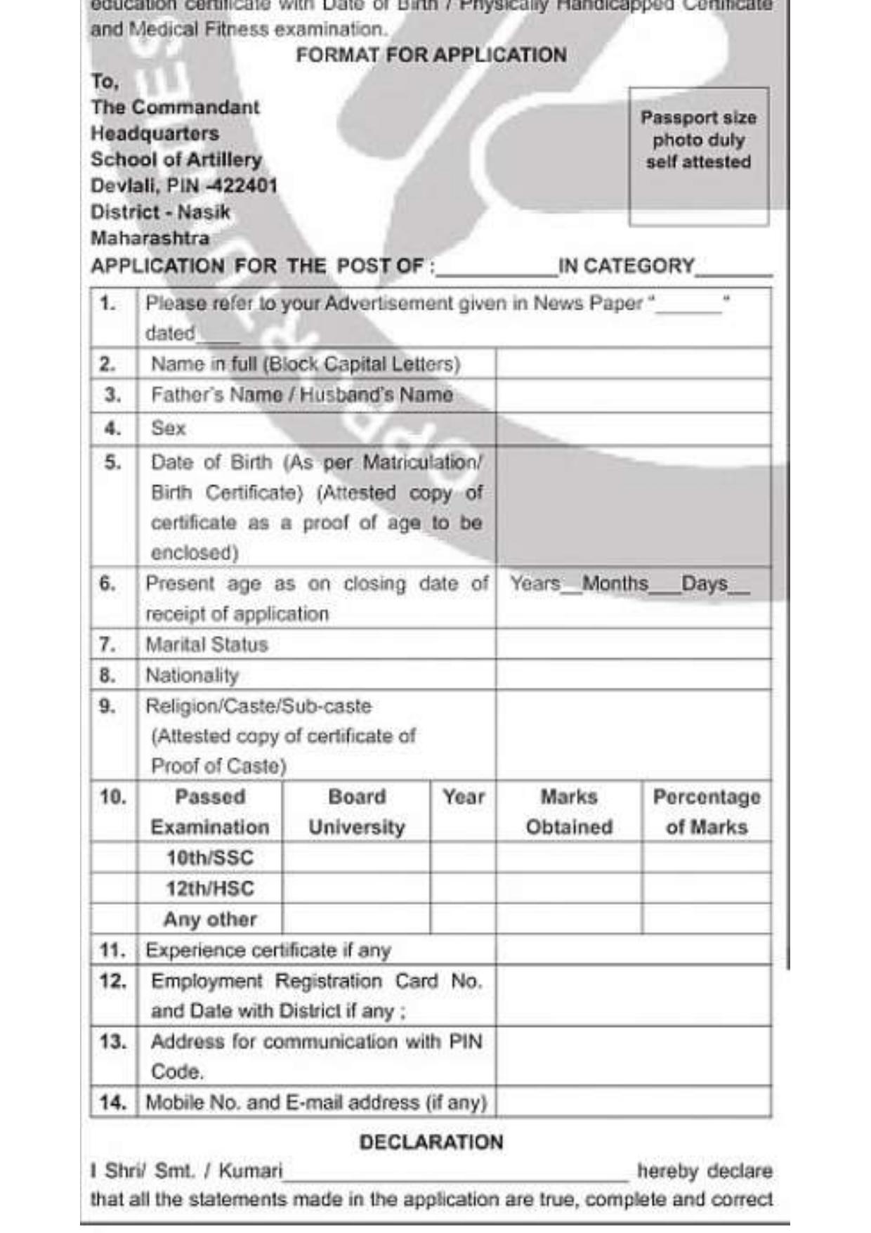 School of Artillery Devlali Recruitment 2026 – Apply Offline for 06 Fireman, Syce, Saddler Posts - Page 4