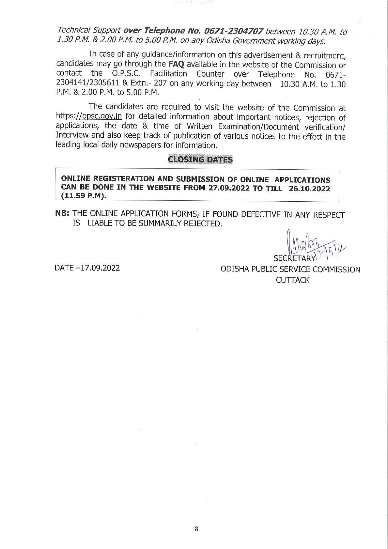 Odisha Public Service Commission (OPSC) Invites Application for 3 Assistant Director Recruitment 2022 - Page 9