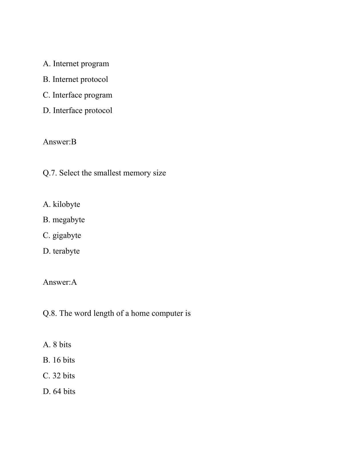Computer Knowledge, IT Electricity Department Lakshadweep Old Papers - Page 3