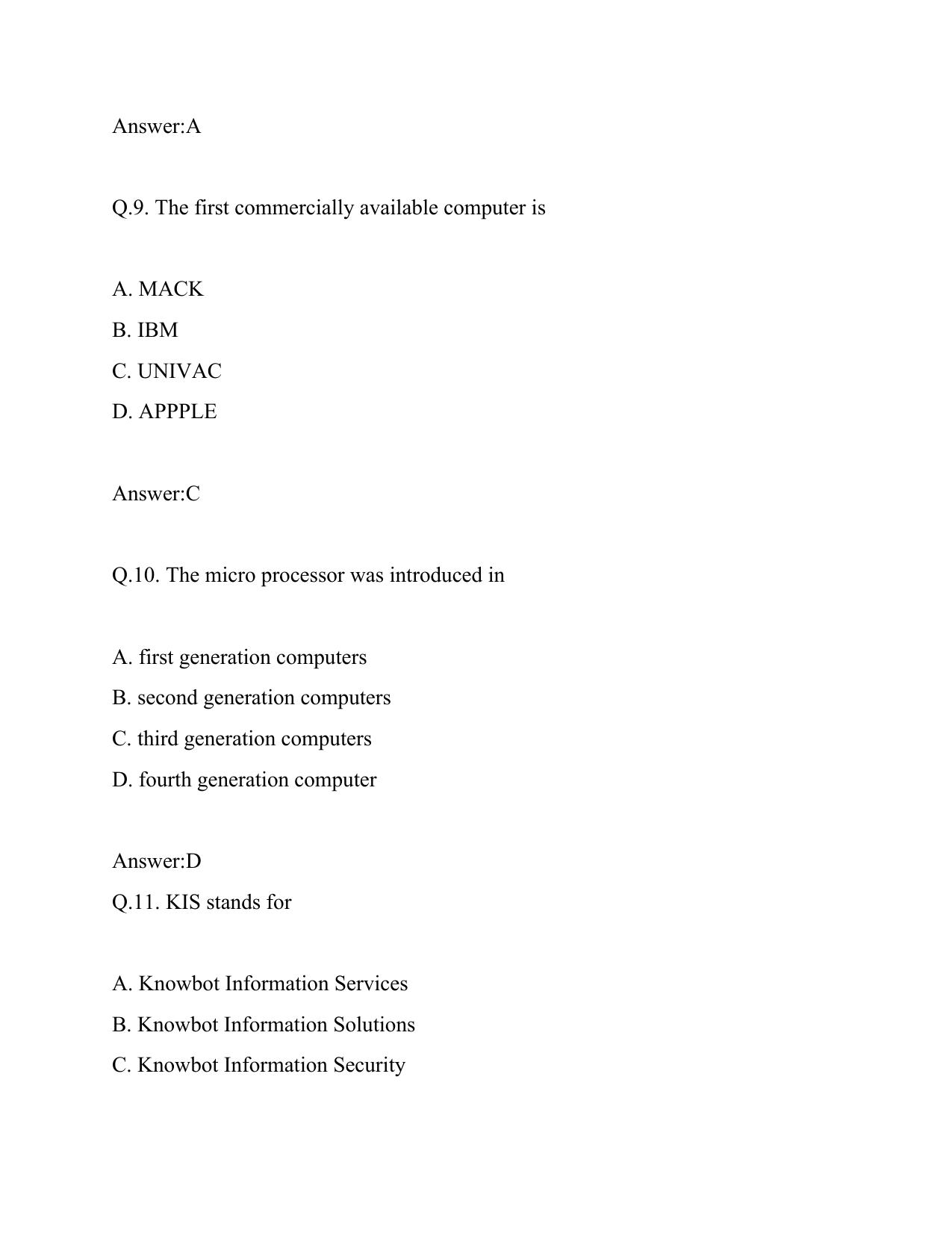 Computer Knowledge, IT Electricity Department Lakshadweep Old Papers - Page 4