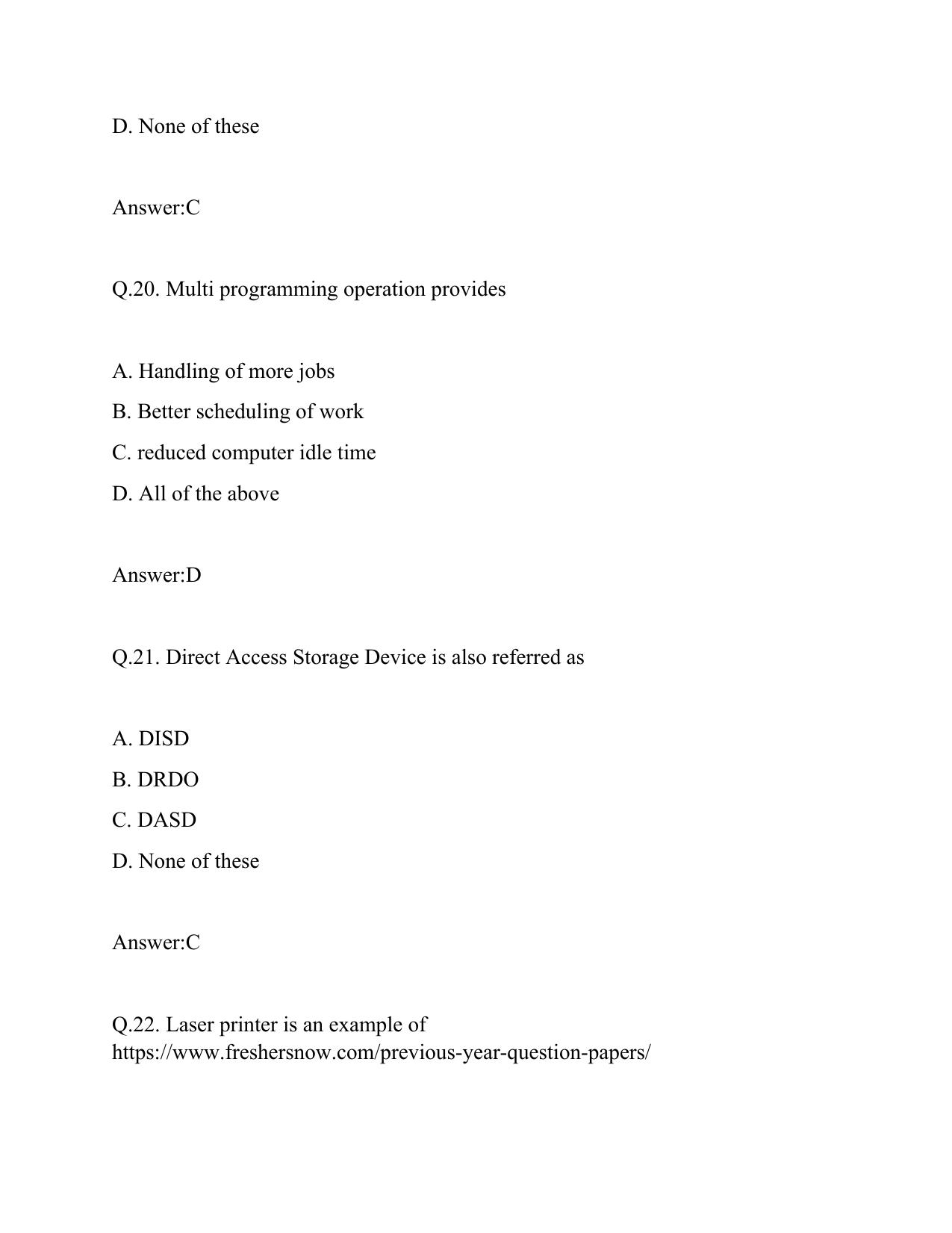 Computer Knowledge, IT Electricity Department Lakshadweep Old Papers - Page 8