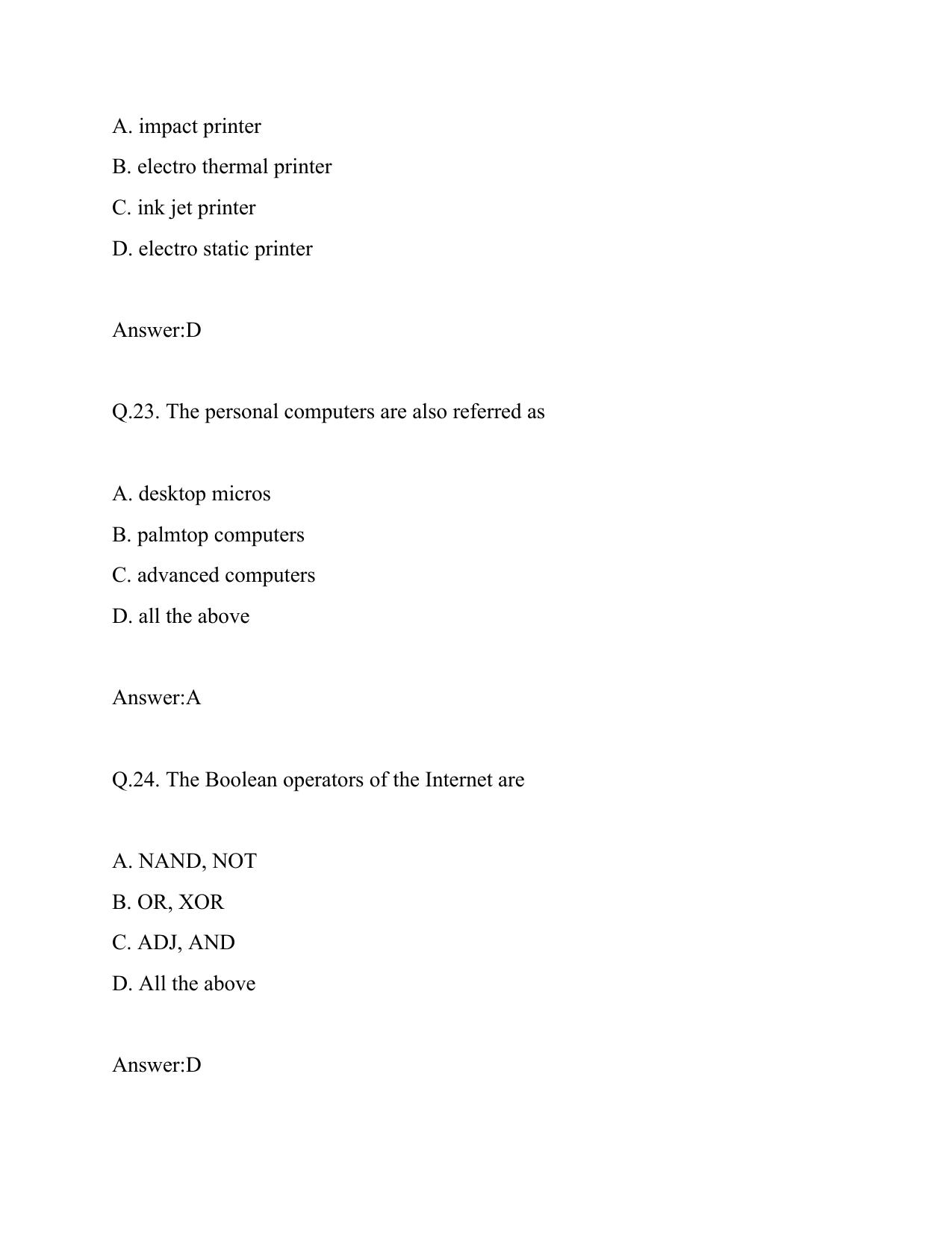 Computer Knowledge, IT Electricity Department Lakshadweep Old Papers - Page 9