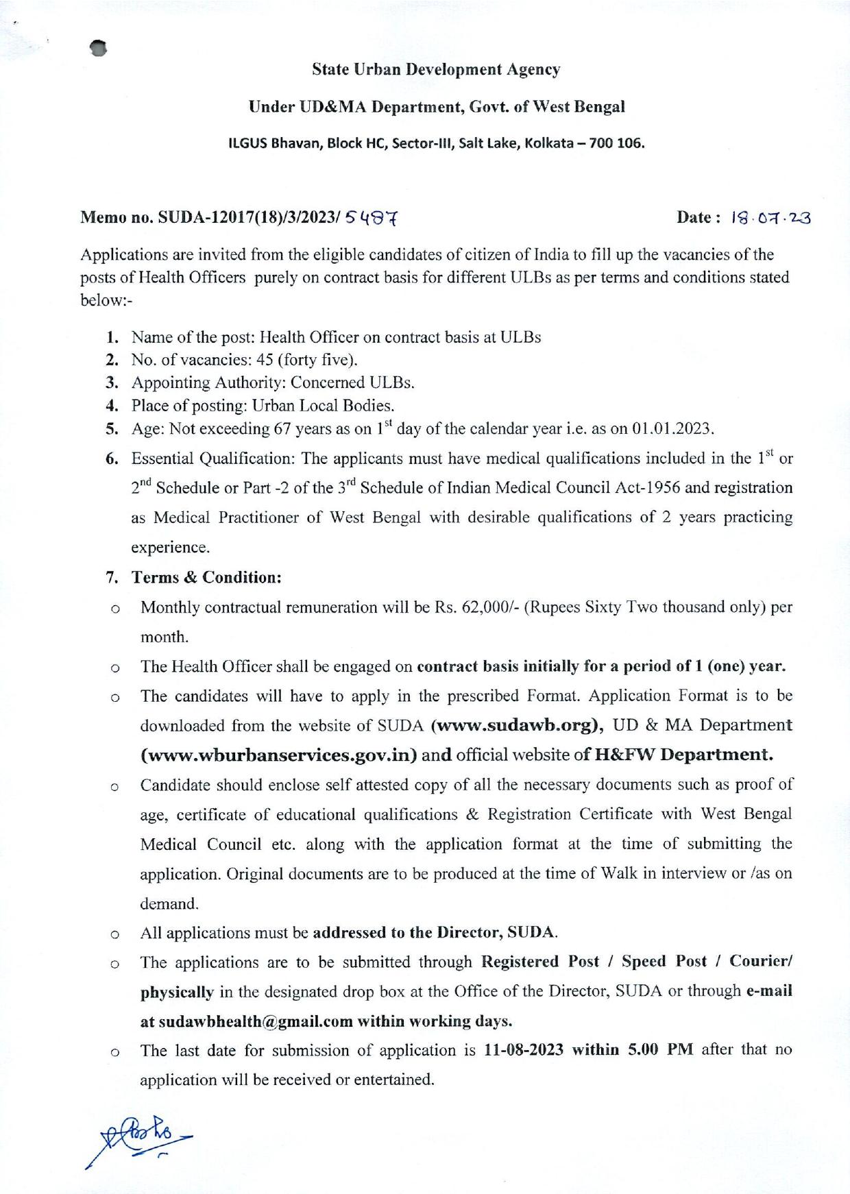 SUDA Health Officer Recruitment 2023 - Page 3