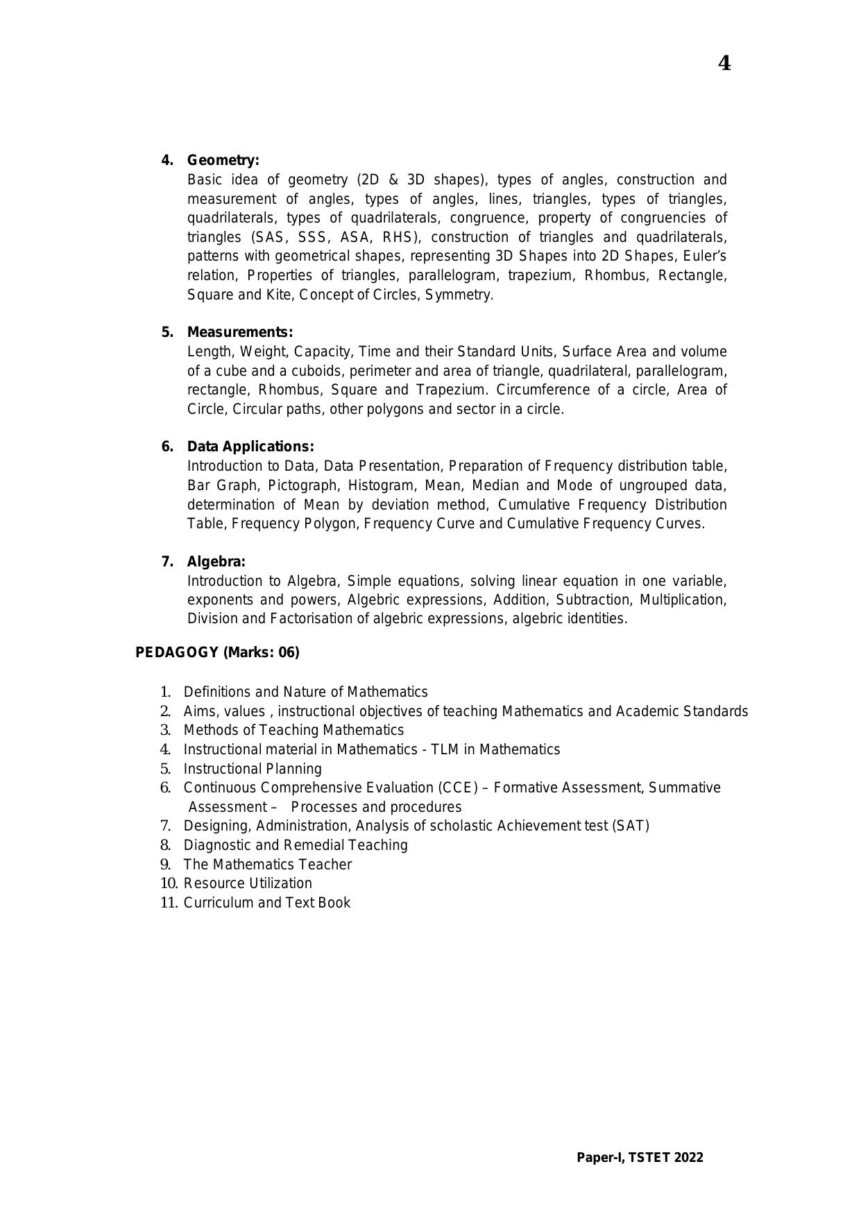 TS TET Syllabus for Paper 1 (Hindi) - Page 4