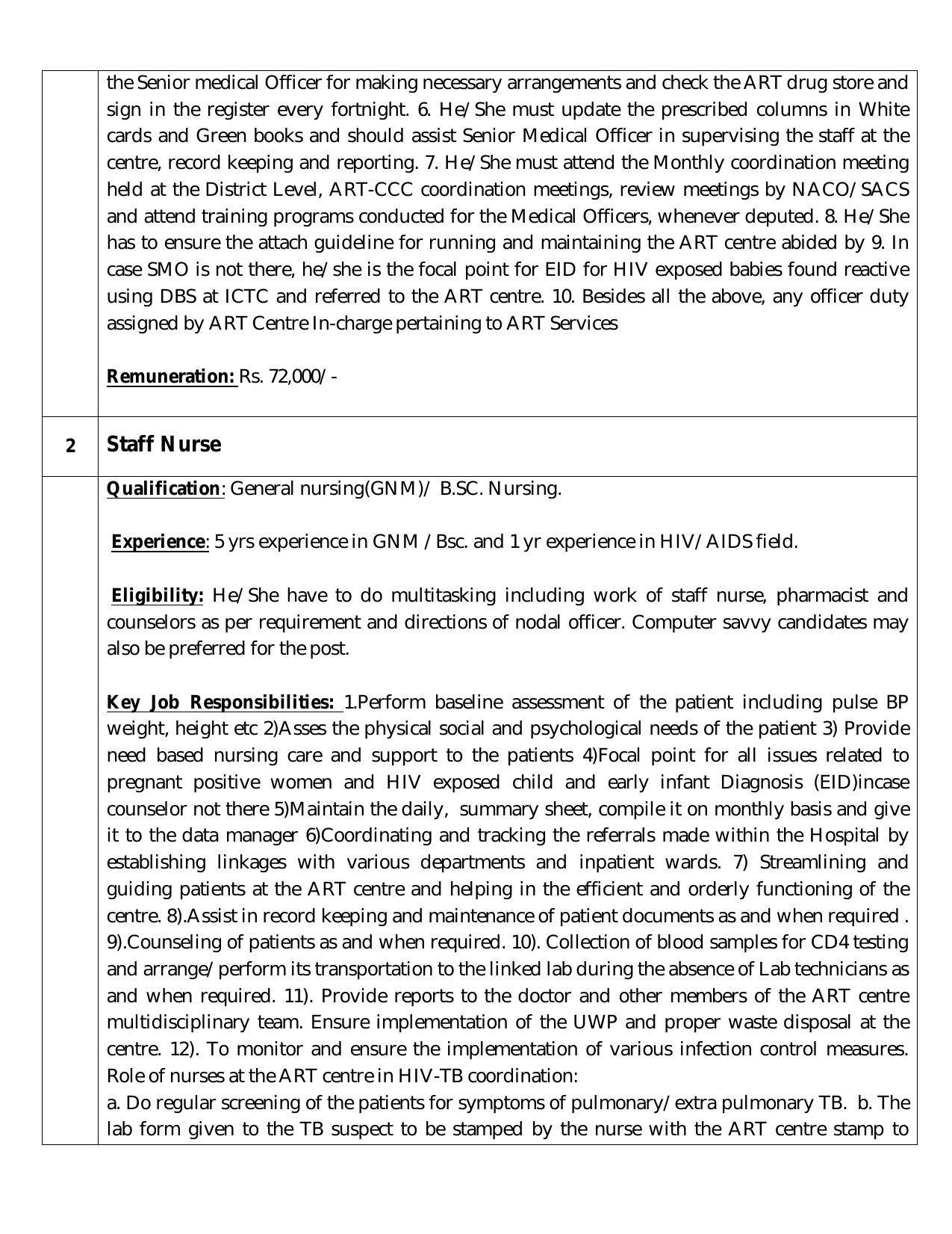 ART Centers Telangana Invites Application for Medical Officer, Staff Nurse, More Vacancies Recruitment 2022 - Page 2