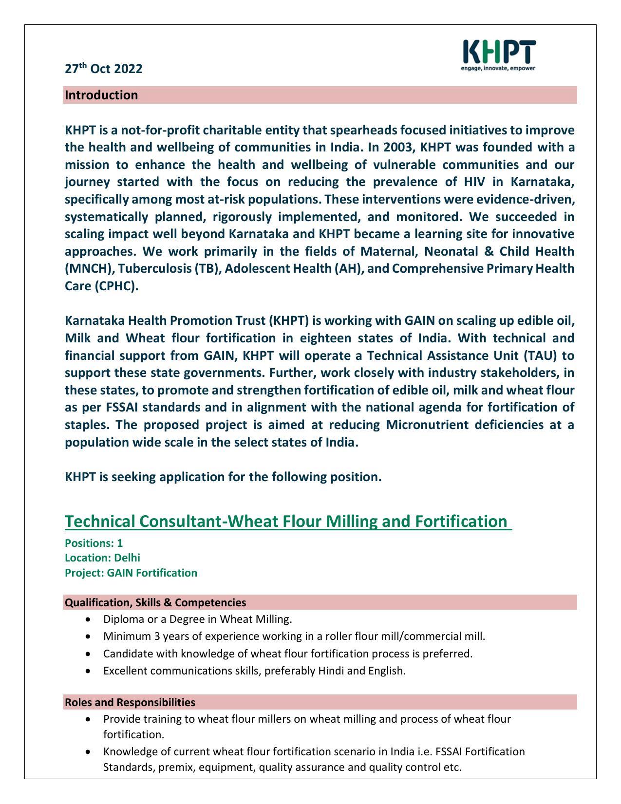 Karnataka Health Promotion Trust (KHPT) Invites Application for Technical Consultant Recruitment 2022 - Page 2