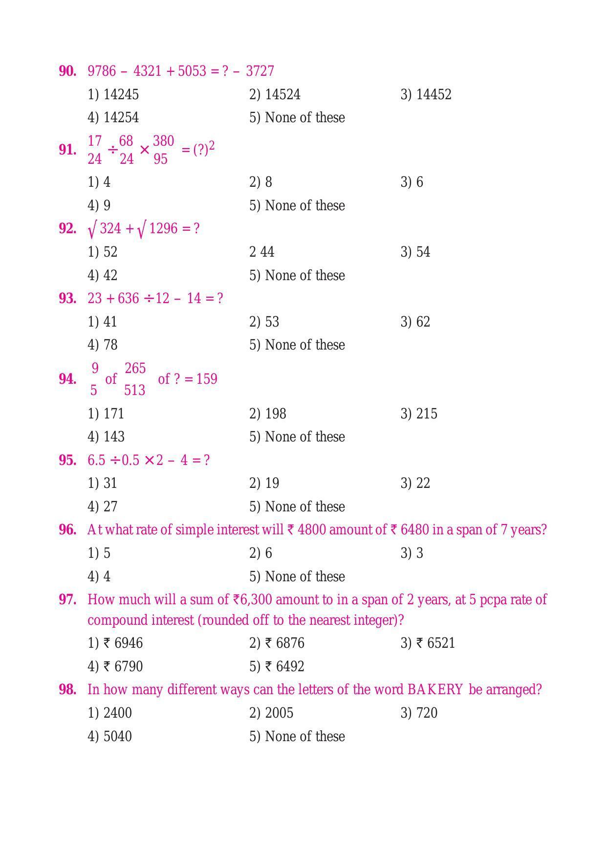 Jorhat Deputy Commissioner Junior Assistant Sample Papers - Quantitative Aptitude - Page 1