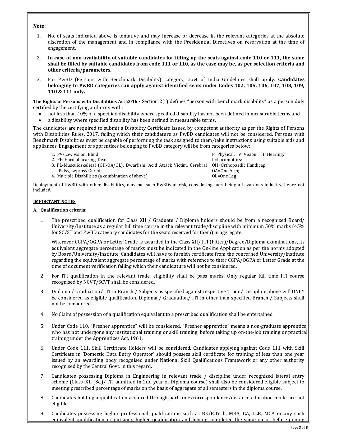 IOCL Trade Apprentice, Technician Apprentice Recruitment 2023 - Page 3