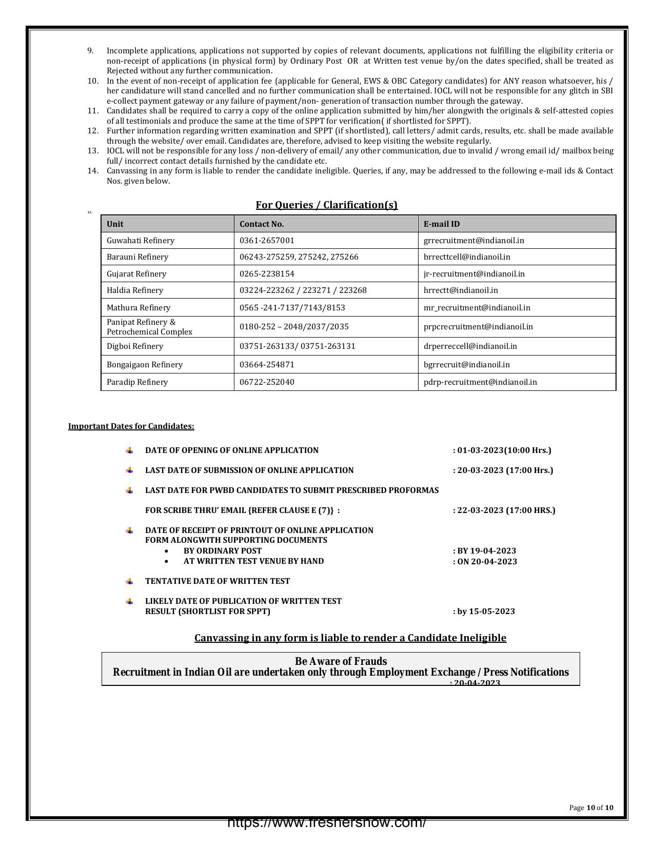 IOCL 513 Junior Engineering Assistant and Various Posts Recruitment 2023 - Page 5