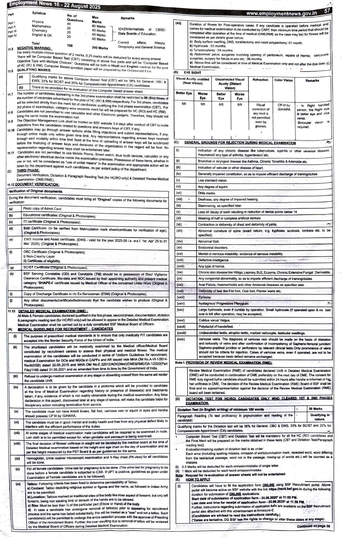Border Security Force (BSF) 1121 Head Constable Recruitment 2025 - Page 3