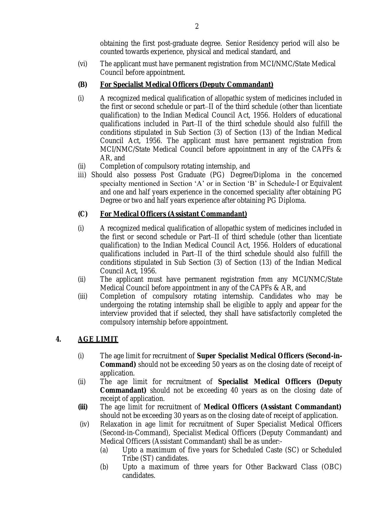 Central Armed Police Forces (CAPF) Medical Officer Recruitment 2023 - Page 6