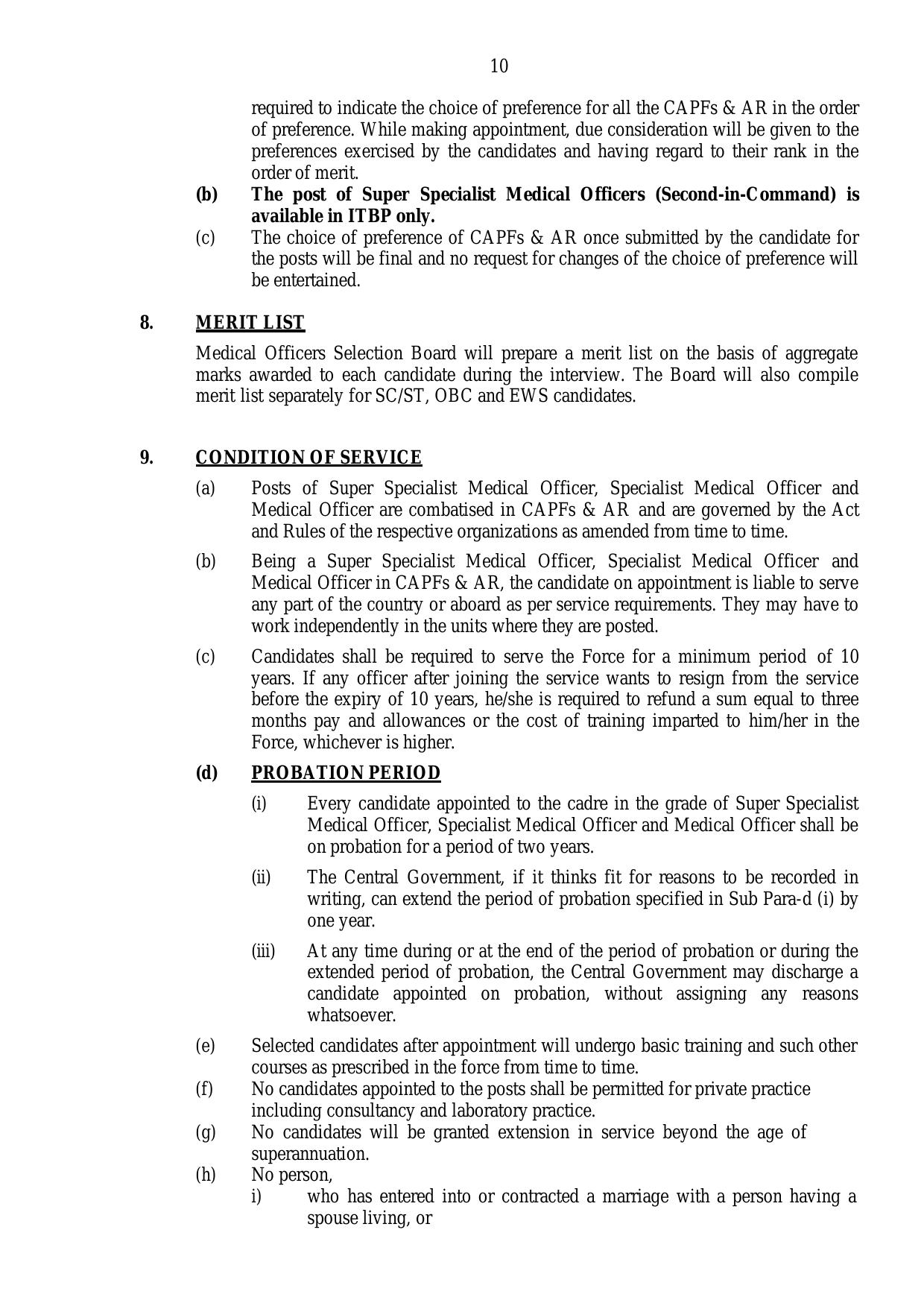 Central Armed Police Forces (CAPF) Medical Officer Recruitment 2023 - Page 10