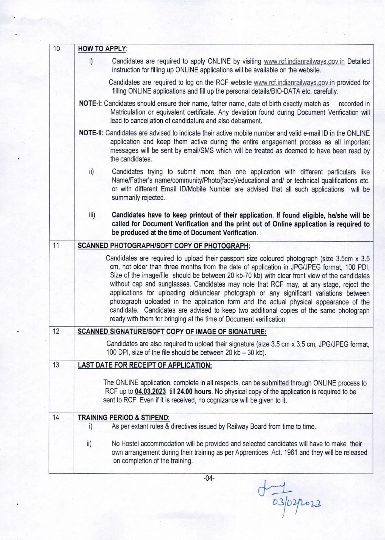 Rail Coach Factory (RCF) Apprentice Recruitment 2023 - Page 5