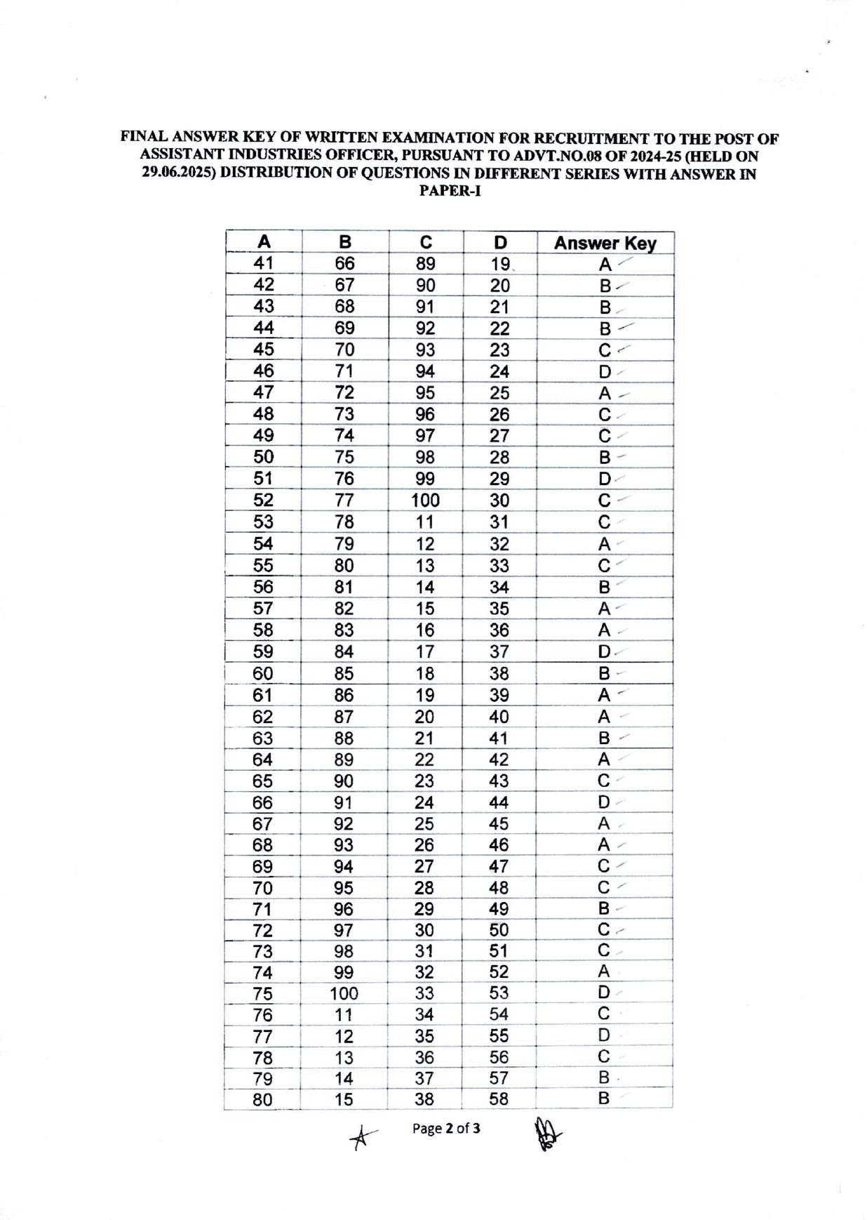 OPSC AIO Final Answer Key 2025 Out opsc.gov.in Download AIO Answer Key Here 2026 Answer Key - Page 3