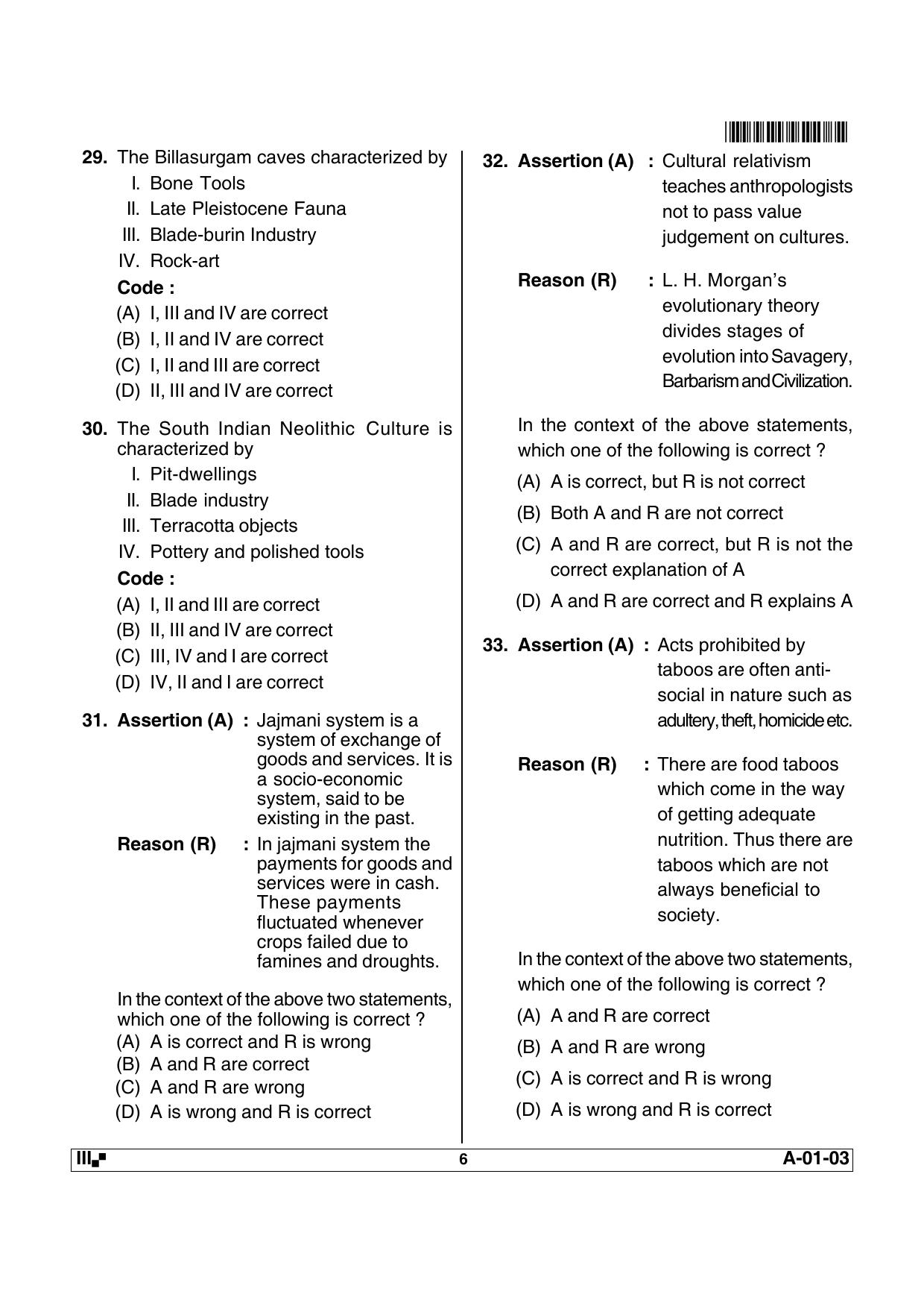 AP State Eligibility Test ANTHROPOLOGY Question Paper PDF - Page 6