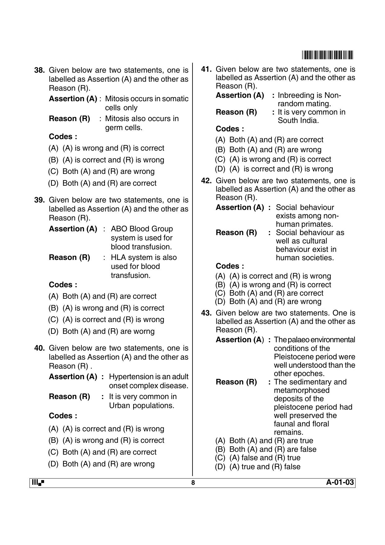 AP State Eligibility Test ANTHROPOLOGY Question Paper PDF - Page 8