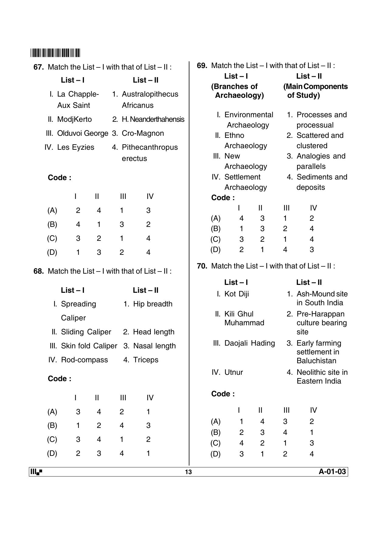 AP State Eligibility Test ANTHROPOLOGY Question Paper PDF - Page 13