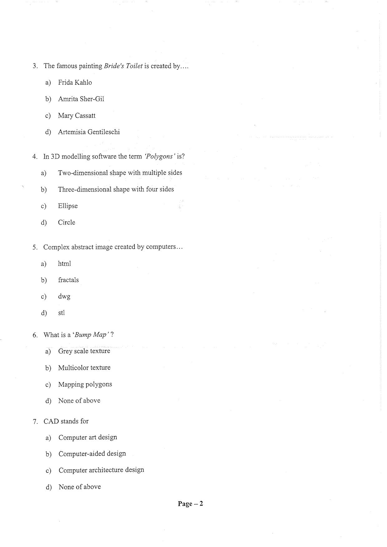 Question Paper of Exhibition Assistant ‘A’ - Page 4