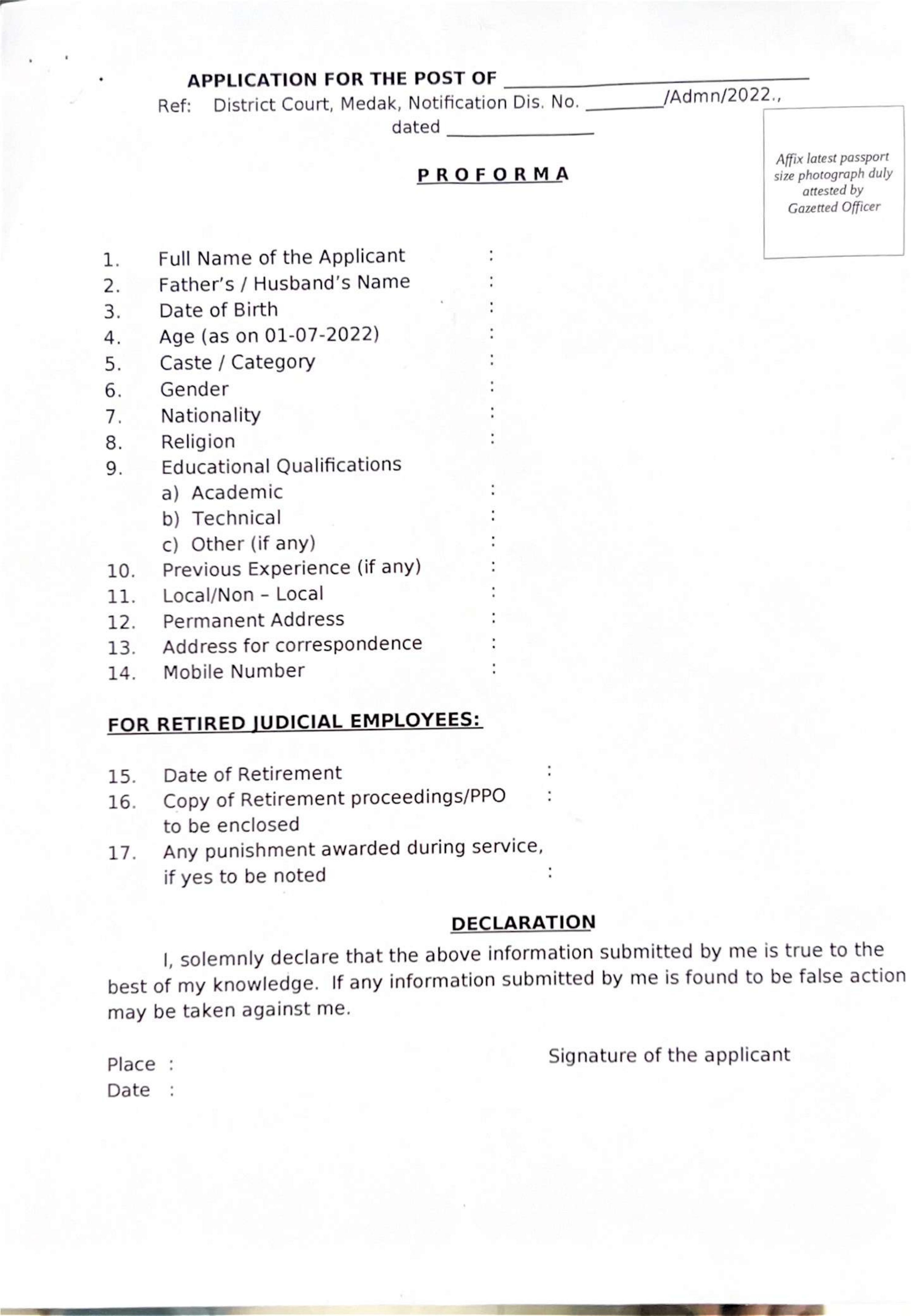 District Court Medak Recruitment 2022 for 12 Senior Superintendent, Senior Assistant, More Vacancies - Page 4