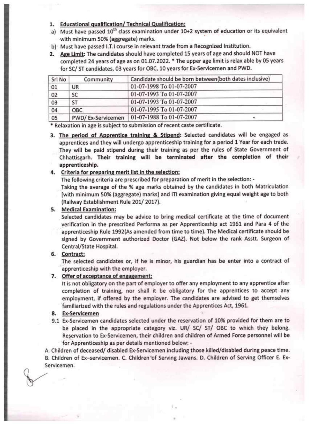 South East Central Railway (SECR) Invites Application for 1033 Apprentice Recruitment 2022 - Page 1