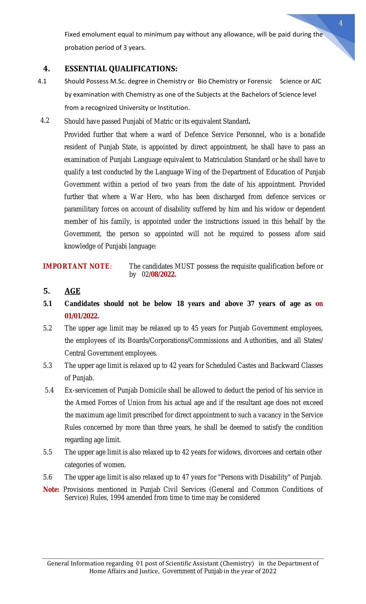 Punjab Public Service Commission Invites Application for Scientific Assistant Recruitment 2022 - Page 30