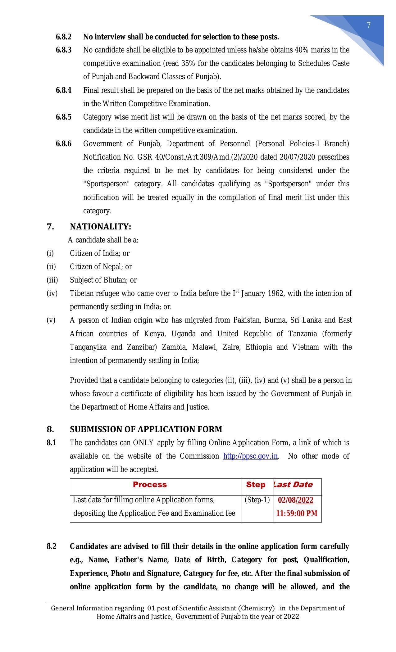 Punjab Public Service Commission Invites Application for Scientific Assistant Recruitment 2022 - Page 24