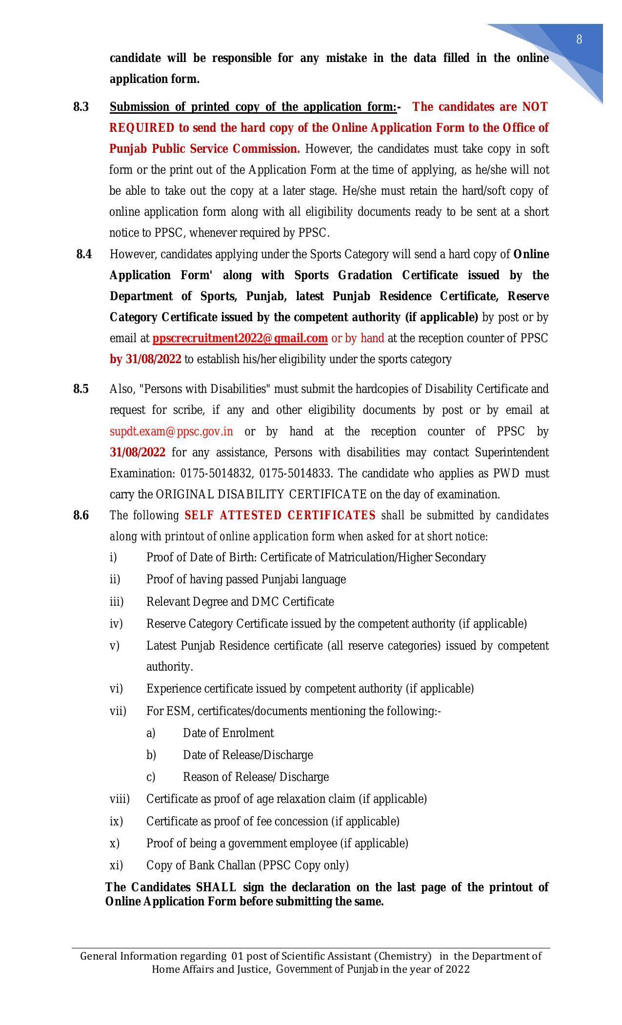 Punjab Public Service Commission Invites Application for Scientific Assistant Recruitment 2022 - Page 29