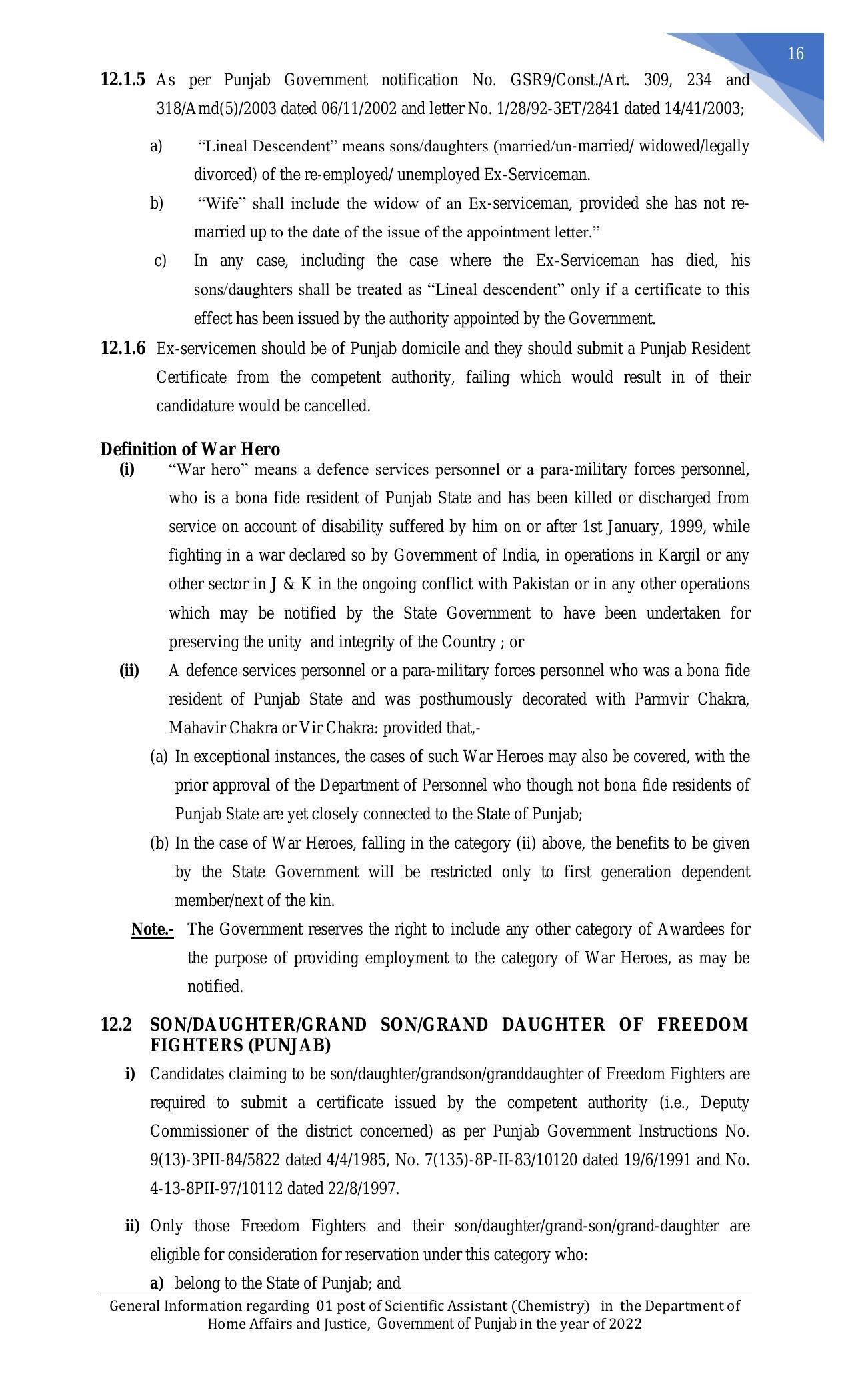 Punjab Public Service Commission Invites Application for Scientific Assistant Recruitment 2022 - Page 6