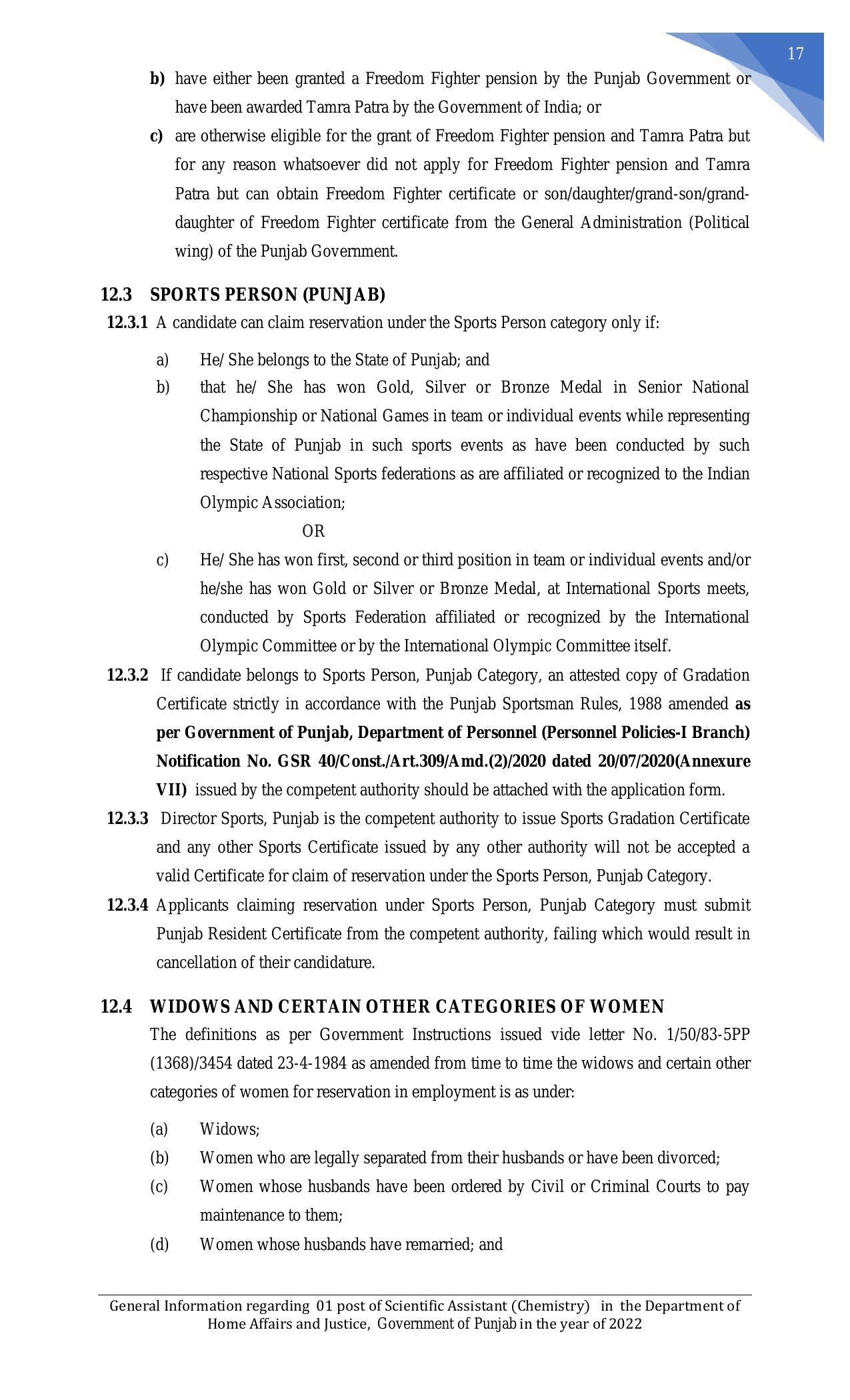 Punjab Public Service Commission Invites Application for Scientific Assistant Recruitment 2022 - Page 25