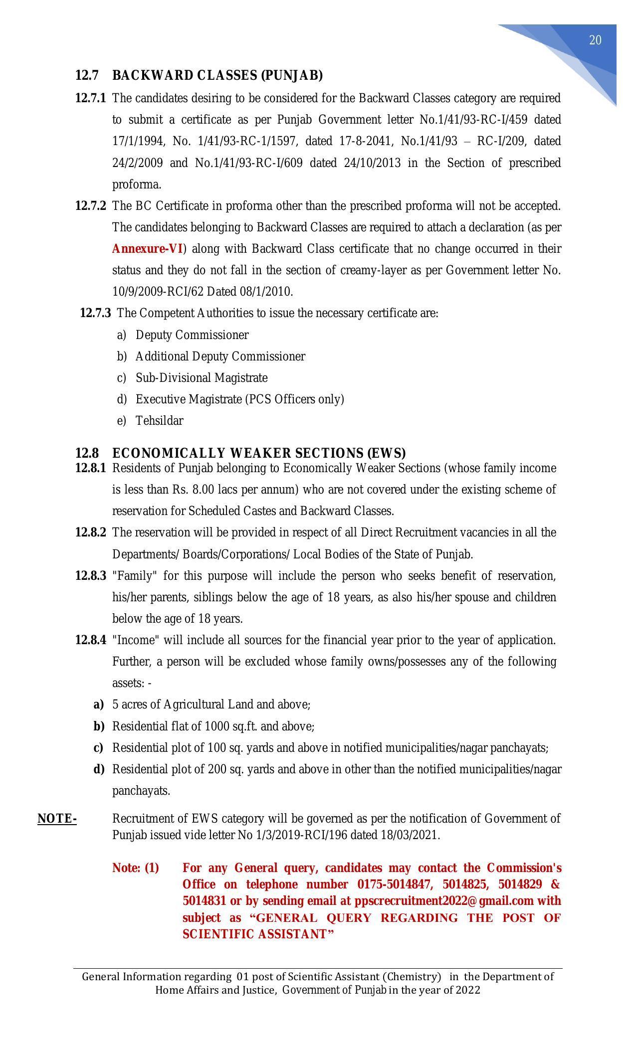 Punjab Public Service Commission Invites Application for Scientific Assistant Recruitment 2022 - Page 32