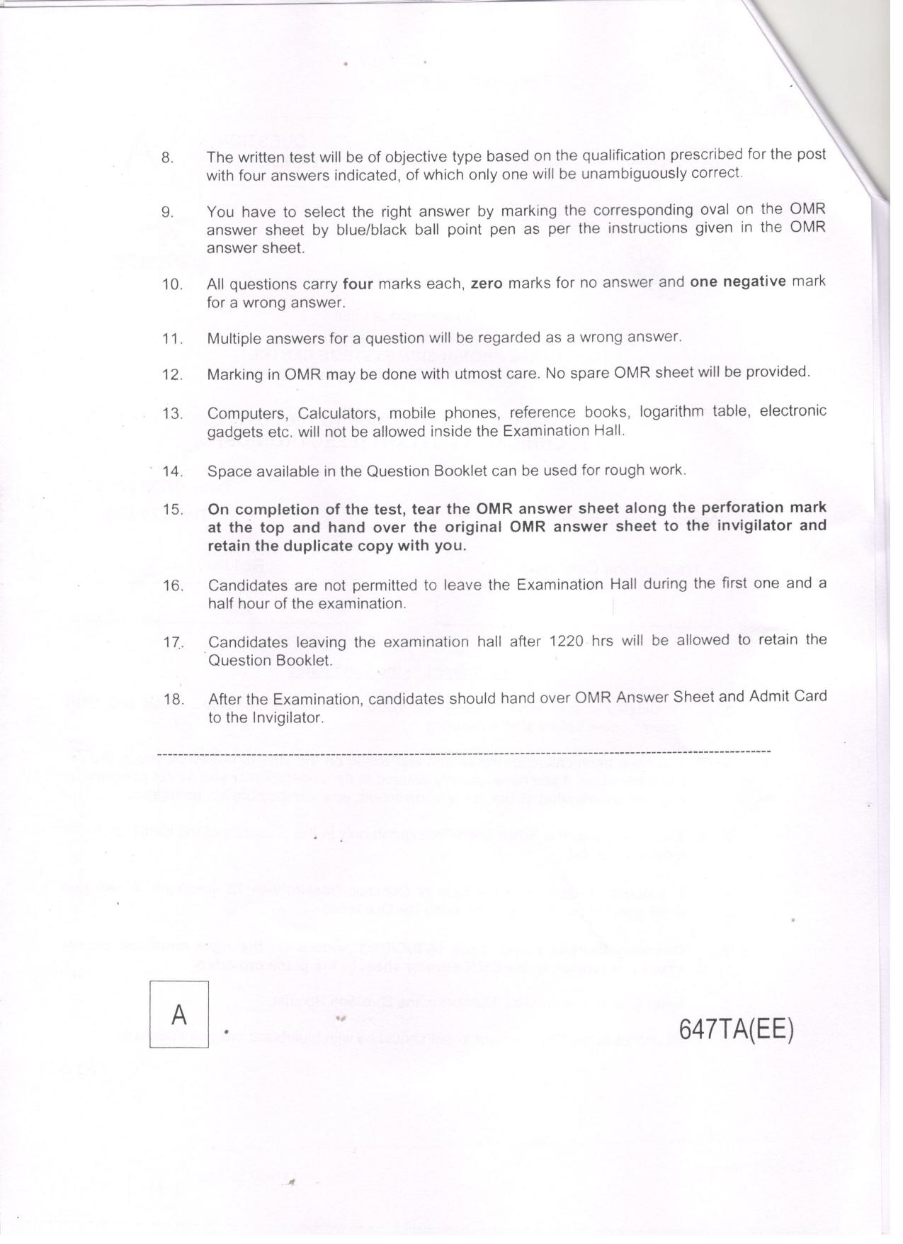 LPSC Technical Assistant (Electronics) 2016 Question Paper - Page 2