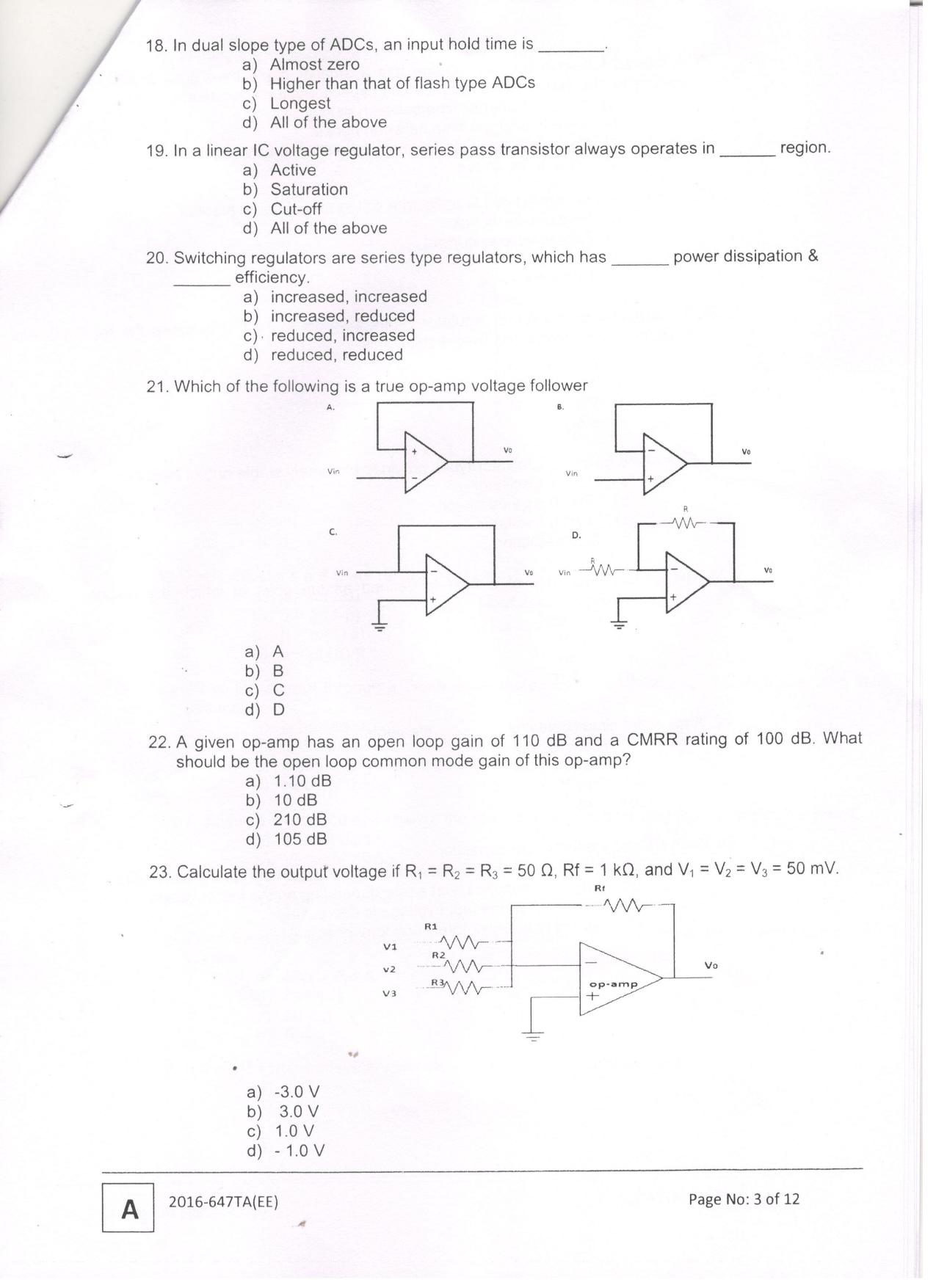 LPSC Technical Assistant (Electronics) 2016 Question Paper - Page 5