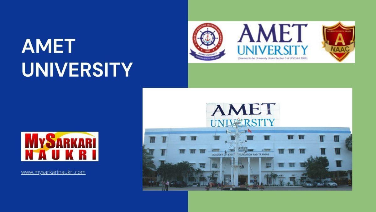 AMET University Recruitment MySarkariNaukri En