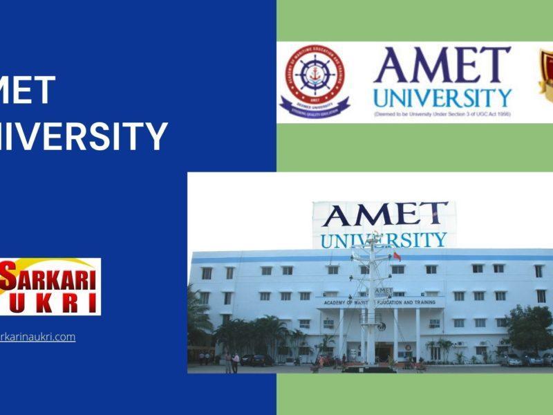 AMET University Recruitment