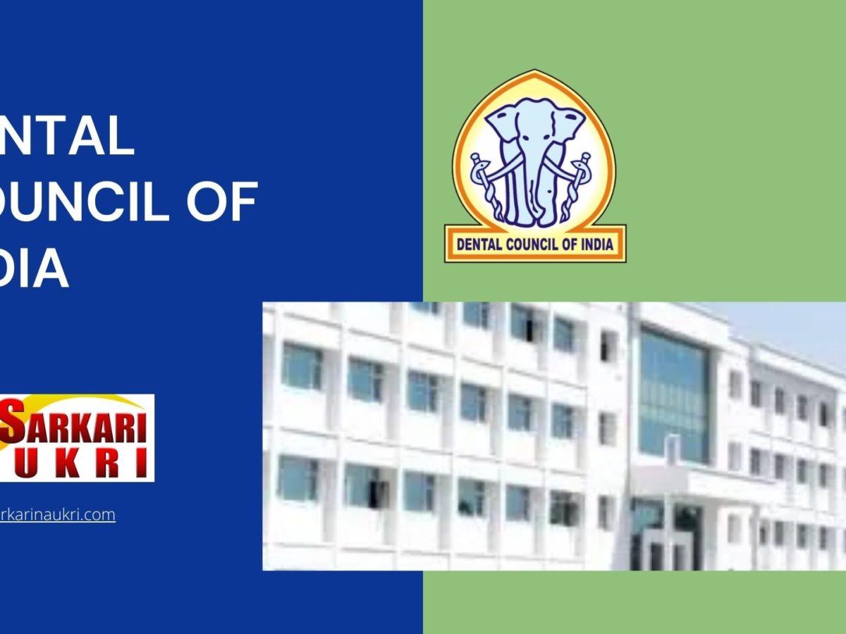 Dental Council Of India Recruitment
