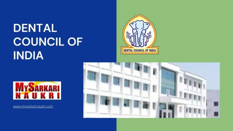 Dental Council Of India Recruitment