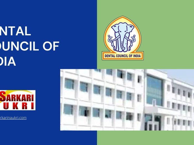 Dental Council Of India Recruitment