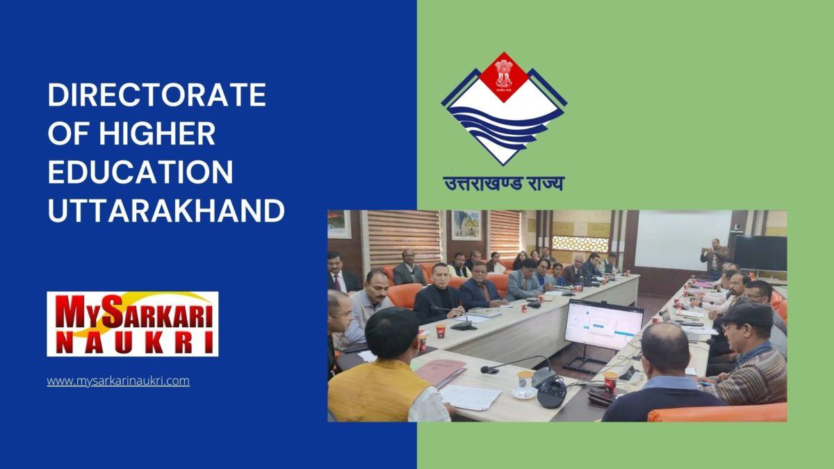 Directorate of Higher Education Uttarakhand Recruitment