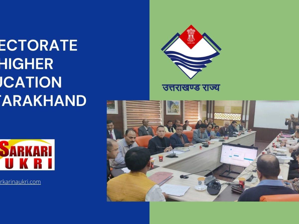 Directorate of Higher Education Uttarakhand Recruitment