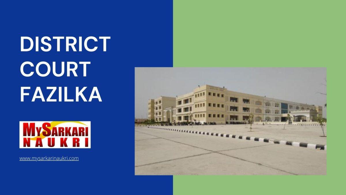 District Court Fazilka Recruitment
